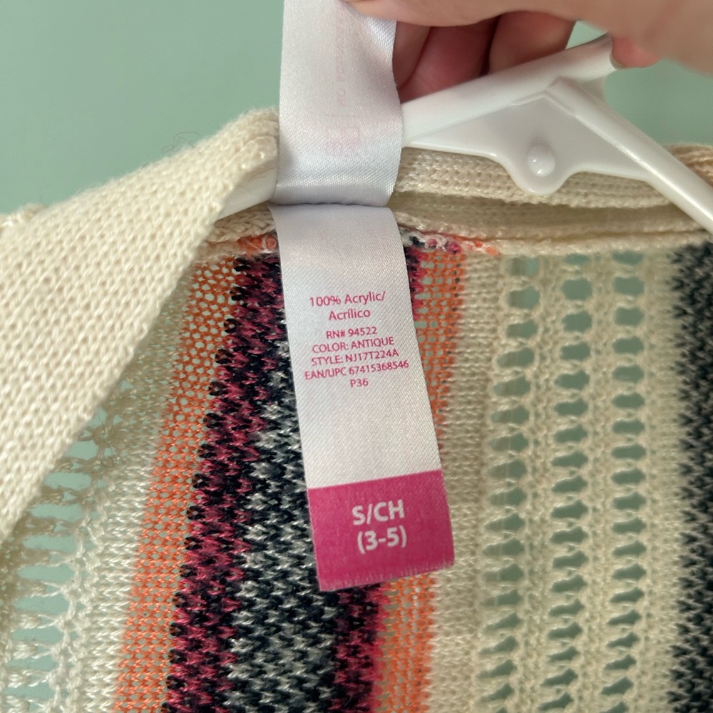 No Boundaries Aztec Knit Cardigan With Fringe - Picture 3 of 3